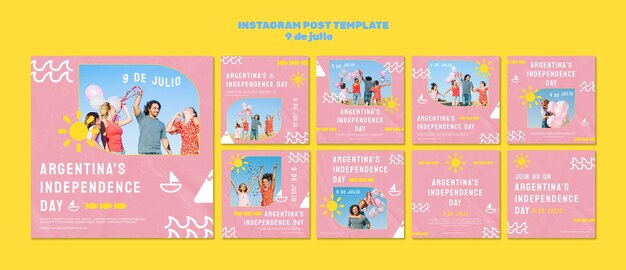 Postagens no Instagram do Dia da Independência da Argentina