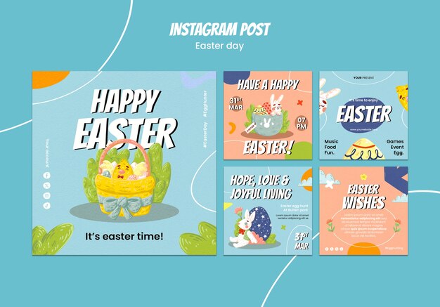 Postagens no Instagram para a celebração da Páscoa