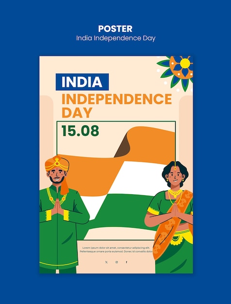 Poster da celebração do Dia da Independência da Índia