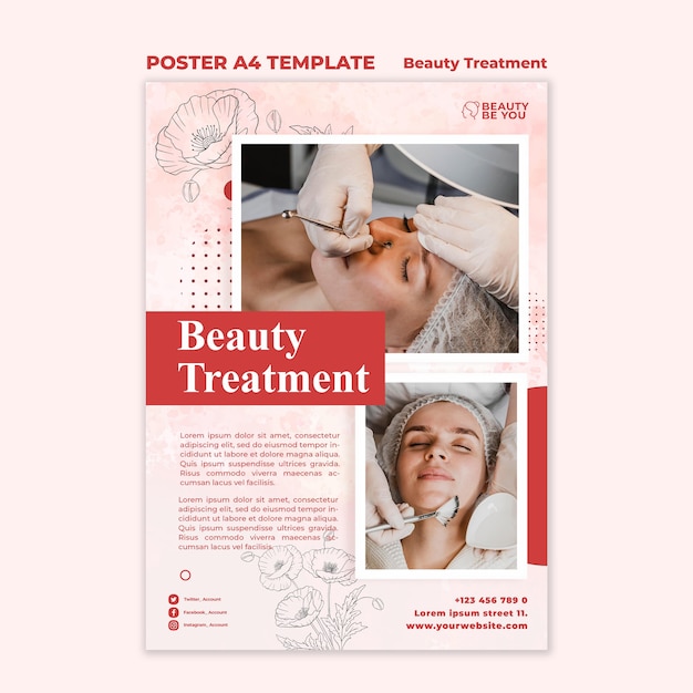 Pôster de tratamento de beleza
