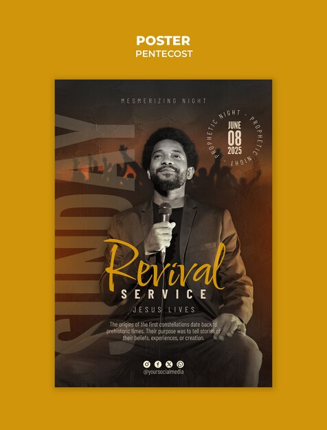 Poster do serviço de reavivamento de pentecostes