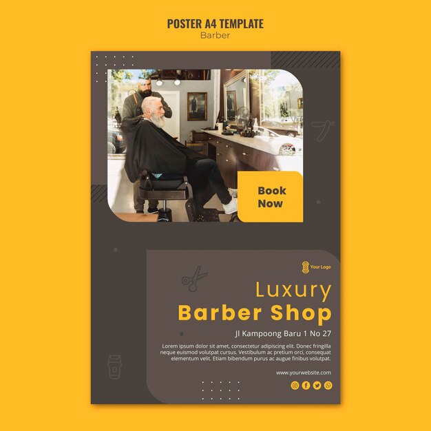 Pôster modelo de barbearia