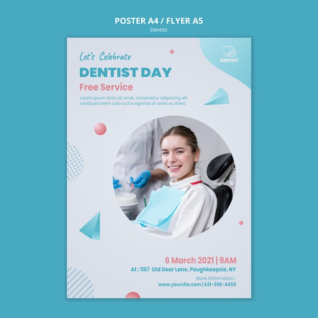 Pôster modelo de clínica dentista