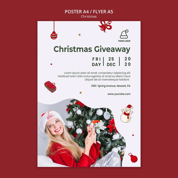 Pôster modelo de loja de presentes de Natal