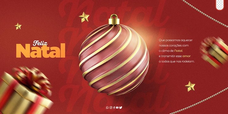 PSD grátis poster psd editável feliz natal e prospero ano novo festas de natal feliz no brasil