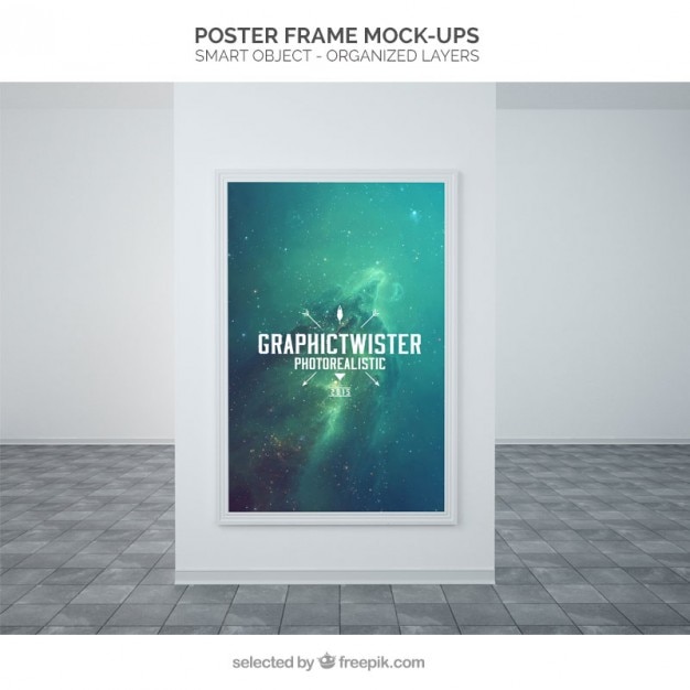 PSD grátis poster quadro mockup