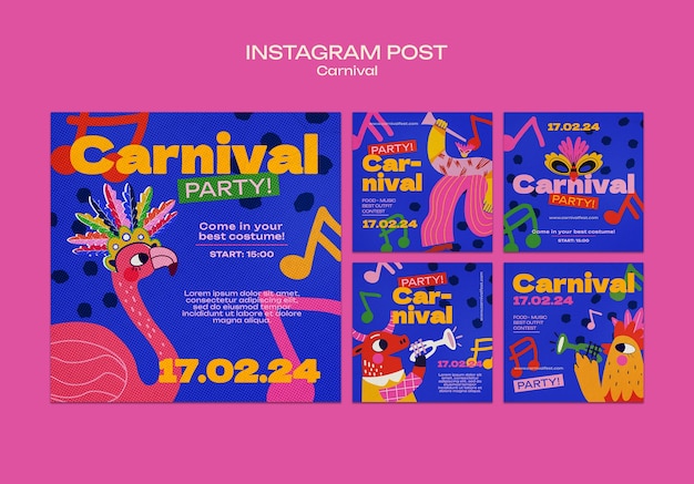 Posts de carnaval no instagram