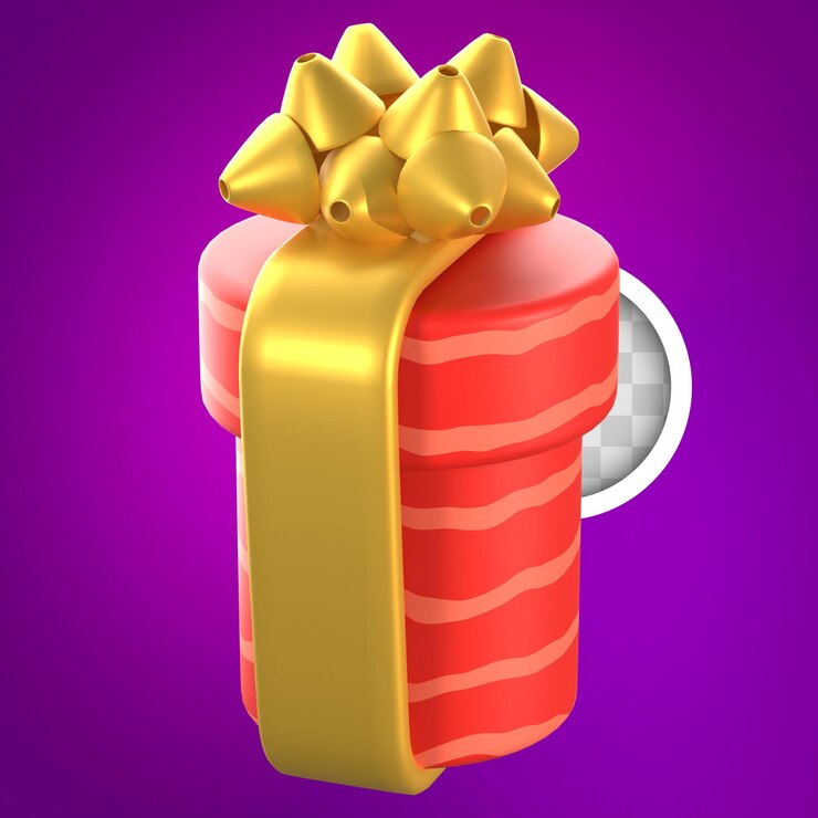 PSD grátis presente de natal com ilustração em 3d