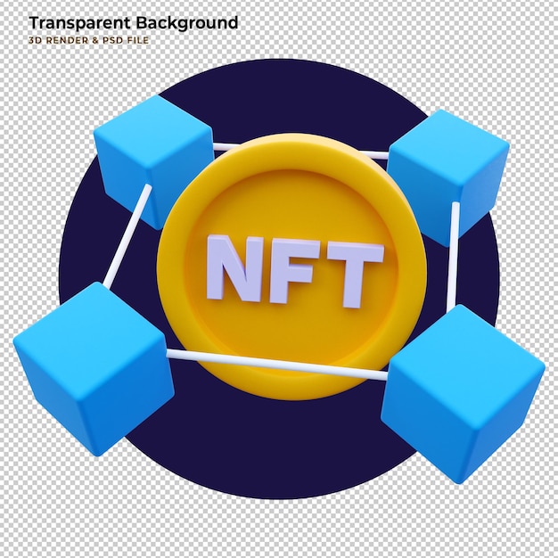 PSD grátis processamento de dados 3d nft blockchain