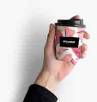 PSD grátis projeto de maquete de copo de café para viagem colorido