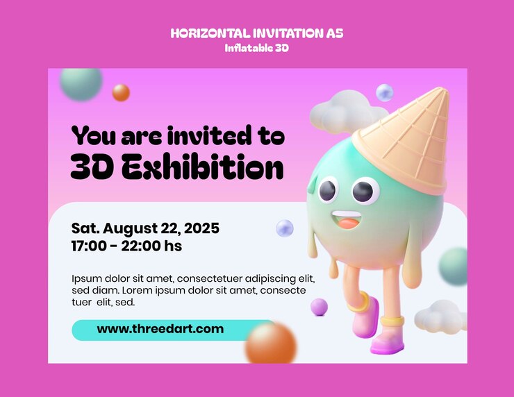 PSD grátis projeto de modelo 3d inflável