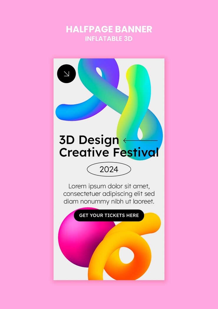 PSD grátis projeto de modelo 3d inflável