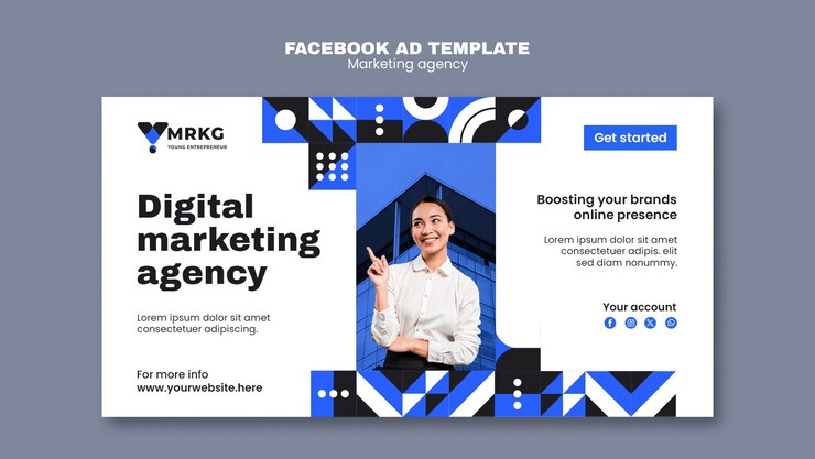 PSD grátis projeto de modelo de agência de marketing
