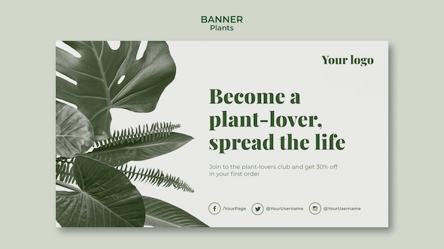 Projeto de modelo de banner de plantas