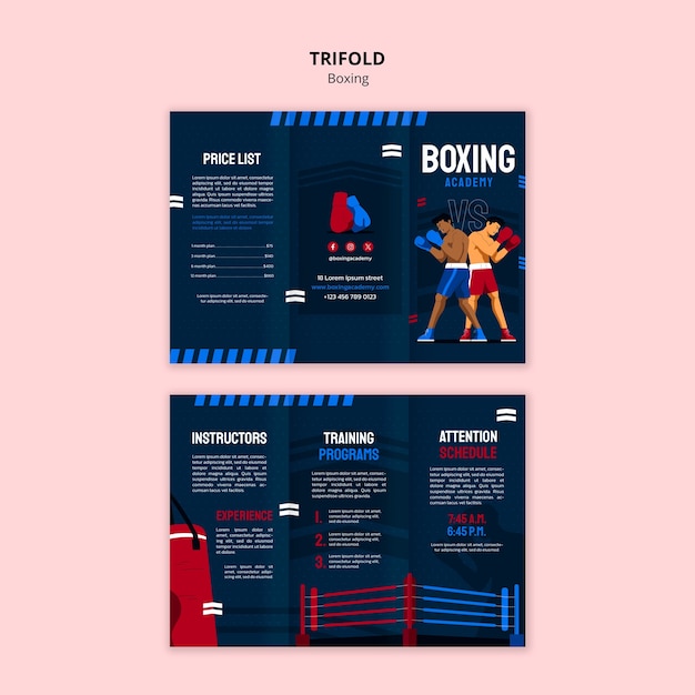 PSD grátis projeto de modelo de boxe