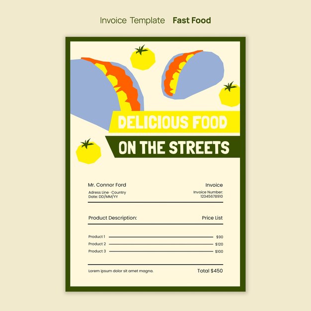 PSD grátis projeto de modelo de comida de rua