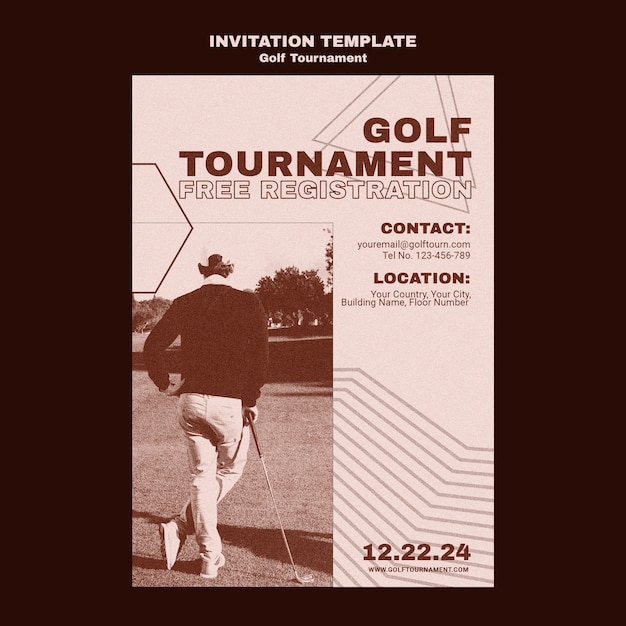 PSD grátis projeto de modelo de torneio de golfe