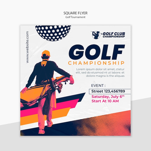 Projeto de modelo de torneio de golfe