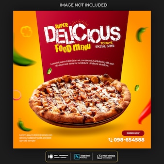 Promoção de mídia social de alimentos e modelo de design de postagem de banner instagram Psd grátis