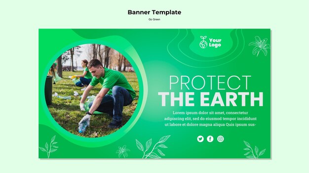 Proteger o modelo de banner da terra