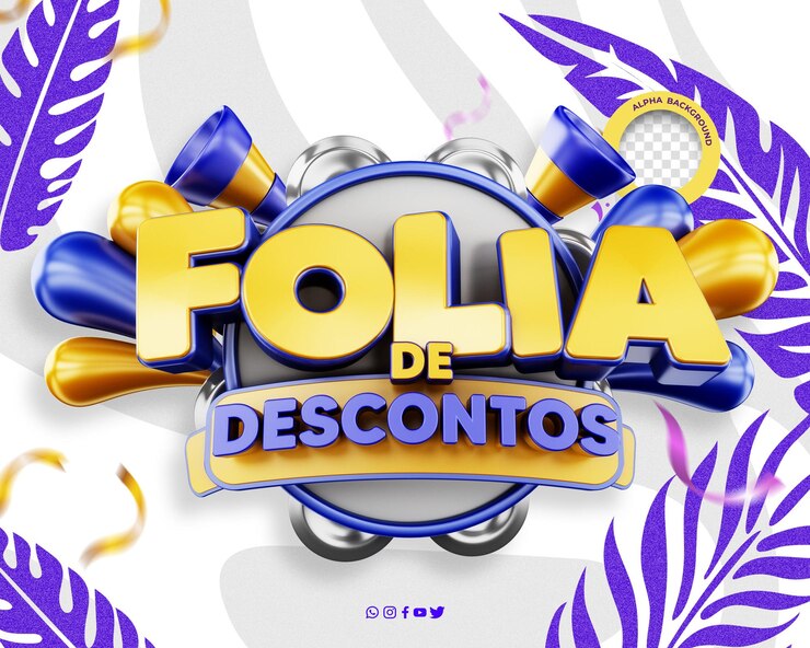 PSD grátis psd com fundo editável e logotipo de carnaval para promoções de carna folia renderização 3d