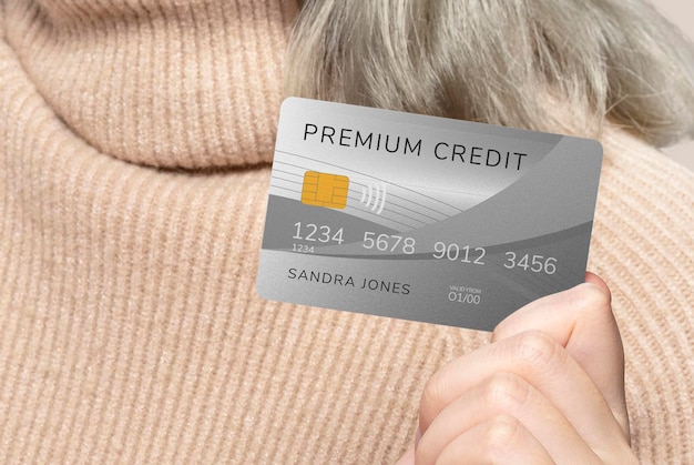 PSD grátis psd de maquete de cartão de crédito premium