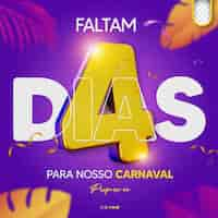 PSD grátis psd post template social media carnaval dias esquerda carnaval brasil