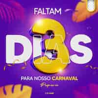 PSD grátis psd post template social media carnaval dias esquerda carnaval brasil