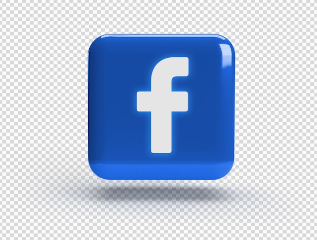 Quadrado 3D com logotipo do Facebook