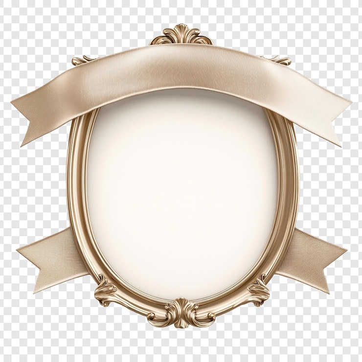 PSD grátis quadro oval elegante com fita de cetim para prêmio ou certificado