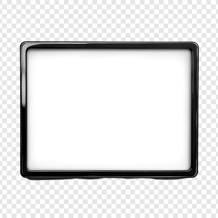 PSD grátis quadro preto em branco em fundo transparente
