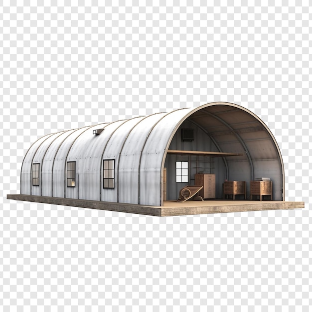 PSD grátis quonset hut casa isolada em fundo transparente