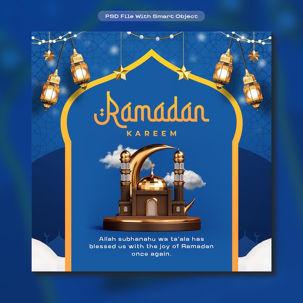 PSD grátis ramadan kareem festival islâmico modelo de design de postagem de mídia social