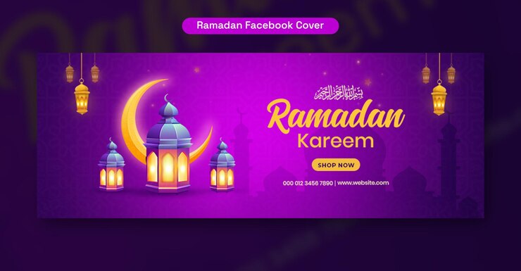 PSD grátis ramadan kareem saudações festival islâmico facebook cover design template