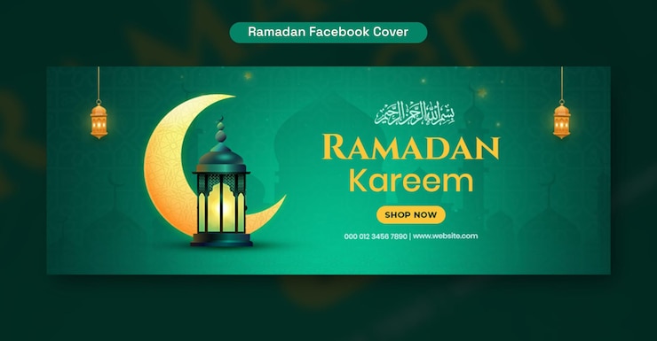 PSD grátis ramadan kareem social media facebook cover design template (template de design de capa do facebook)