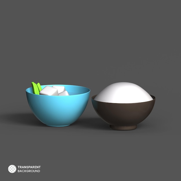 Ramen ícone isolado 3d render ilustração