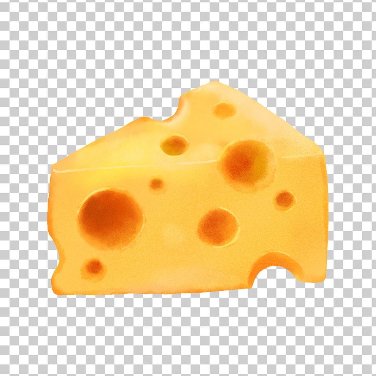 PSD grátis realistic cheese slice digital pintura ilustração de ícone de desenho animado fundo transparente