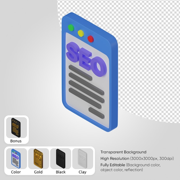 PSD grátis redação 3d seo