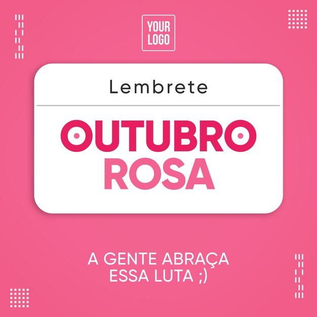 Rede social feed lembrete da campanha Outubro Rosa no Brasil