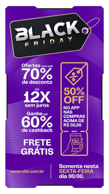 PSD grátis redes sociais postam stories black friday com descontos imperdíveis