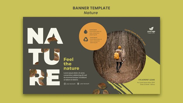 Relaxe com o banner horizontal da natureza
