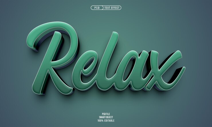 PSD grátis relaxe efeito de texto editável 3d