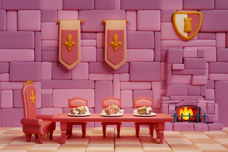 PSD grátis renderização 3d da ilustração do quarto real