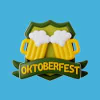 PSD grátis renderização 3d da oktoberfest icom