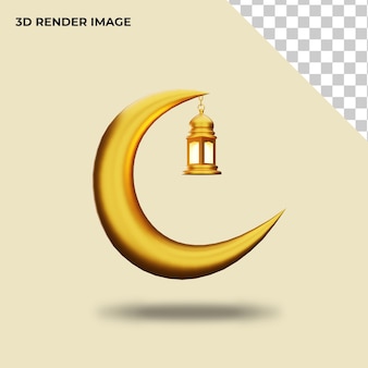Renderização 3d de decoração islâmica Psd Premium