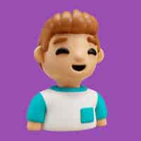 PSD grátis renderização 3d de emoji de avatar de menino