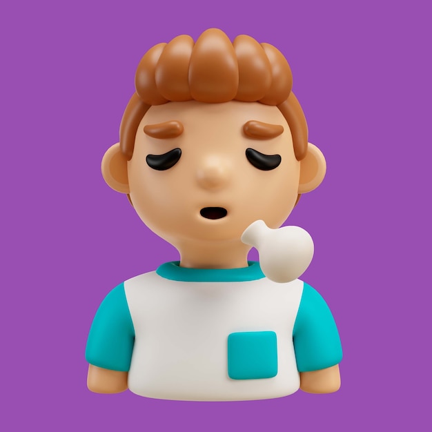 Renderização 3d de emoji de avatar de menino