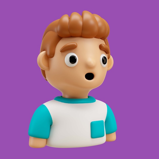 Renderização 3d de emoji de avatar de menino