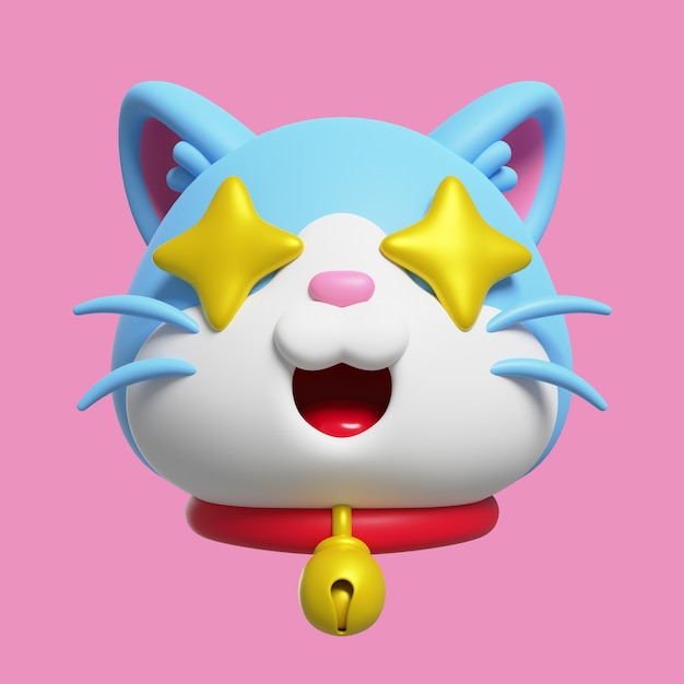 PSD grátis renderização 3d de emoji de gato