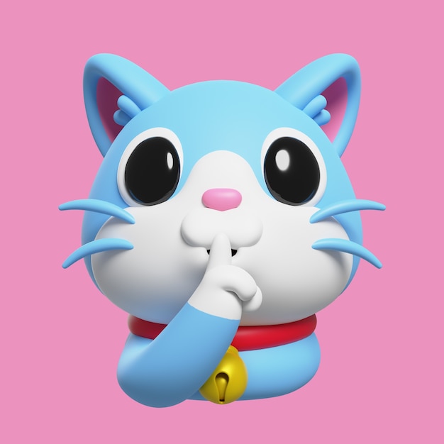 PSD grátis renderização 3d de emoji de gato